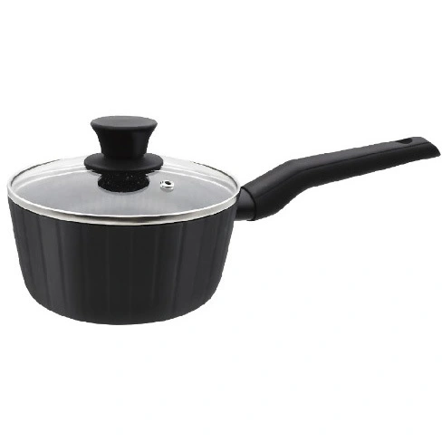 Ковш 1,2л "Terra" со стеклянной крышкой индукция 16см JTr-416-11