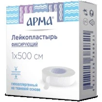 Лейкопластырь фиксирующий 1х500см тканевый белый, Арма_1