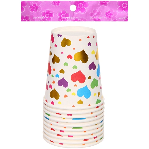 Стакан бумажный 0,2л в наборе 10 шт Любовная история_3