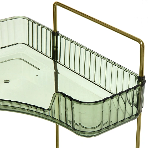 Полка для ванны угловая двойная Фреш, зеленая 25,7х29,7х25,7см_9