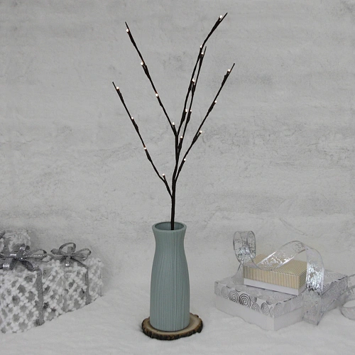 Гирлянда для дома ВЕТОЧКА 70 см, 20 ламп LED, IP-20 (работает от 2х батареек АА), Белый_4