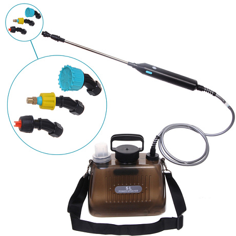 Опрыскиватель аккумуляторный 5л серый USB YX02-375