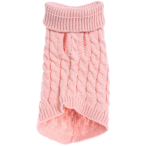 Кофта - свитер для мелких пород собак и кошек BRO Style , косички, цвет розовый, р L_5