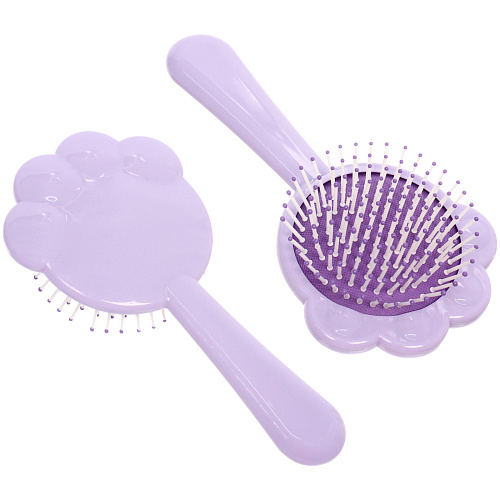 Расчёска массажная детская "ЛАПОЧКА", цвет фиолетовый, 17.8*9.1см (коробка PVS)
