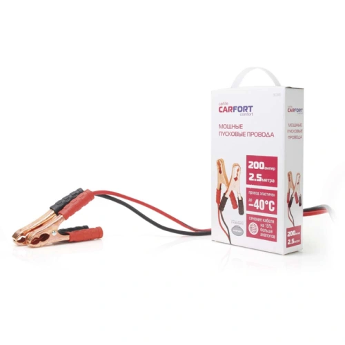 Провода пусковые усиленные CarFort BC-2025, 200А, 2,5 м