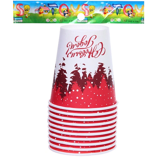 Стакан бумажный 0,2л в наборе 10 шт Румяный мороз_3