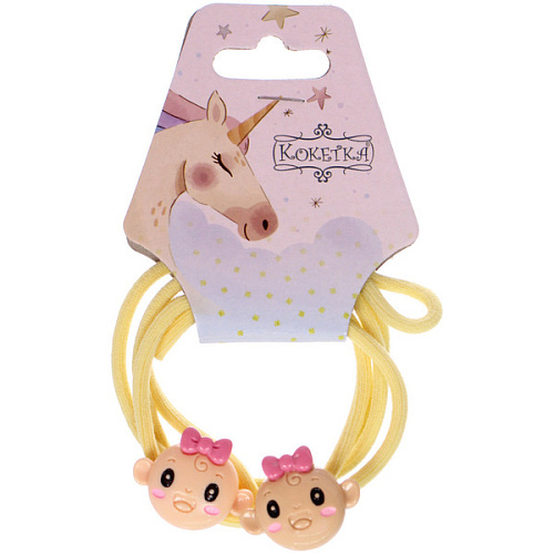 Резинки для волос 2шт МИМИШКА, малыш, микс 5 цветов, d-5,5см (подвес Единорог)_7