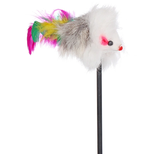 Игрушка - дразнилка на палочке ЦапЦап, мышка, цвет микс, 46см ( пакет с подвесом)_4