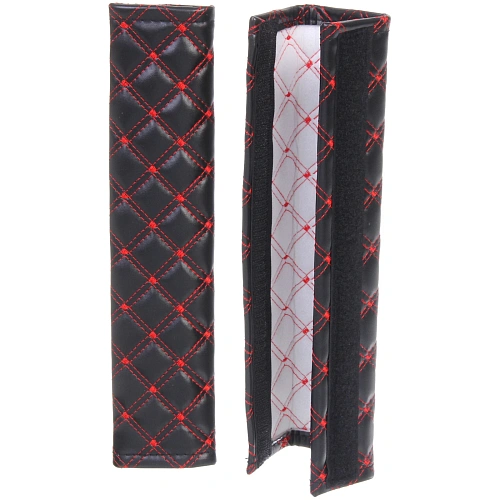 Накладка на ремень безопасности HJ-F002, 2 шт, черный-красный_3