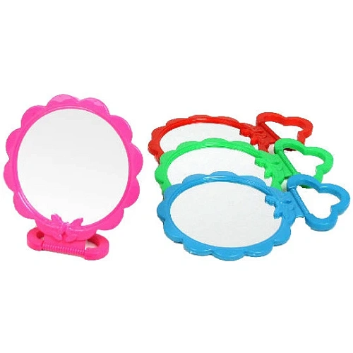 Зеркало настольное в пластиковой оправе "Бантик" круг, подвесное d-15,5 см. (Стикер на минивложение 10шт)