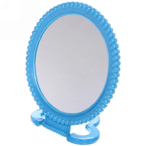 Зеркало настольное в пластиковой оправе Бусинки круг, подвесное, цвет микс, d-12см (Стикер на минивложение)_12