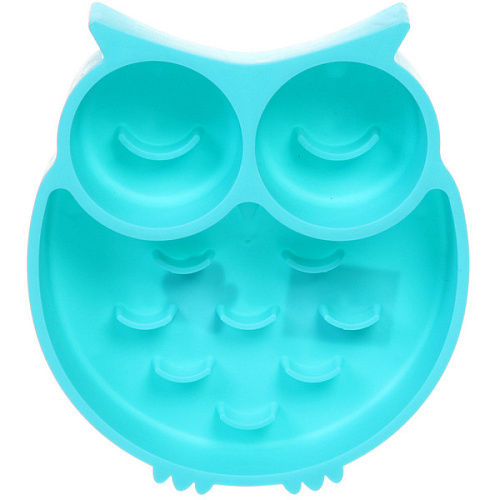 Миска для медленного кормления Сова, цвет голубой, 17153см_3