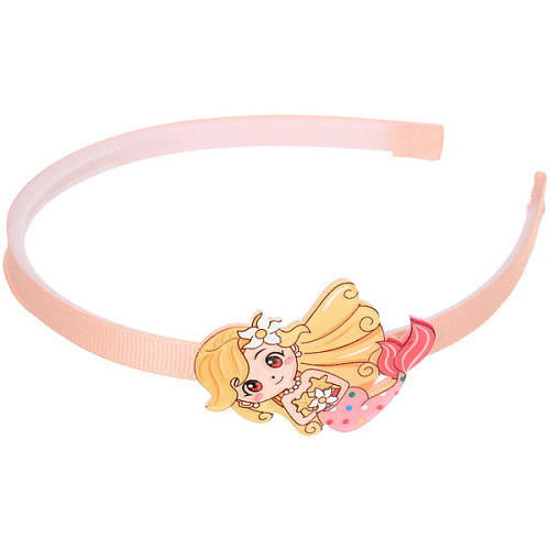 Ободок для волос детский на блистере РОЗОВОЕ ОБЛАКО, русалочка, микс 6 цветов, 1см_18