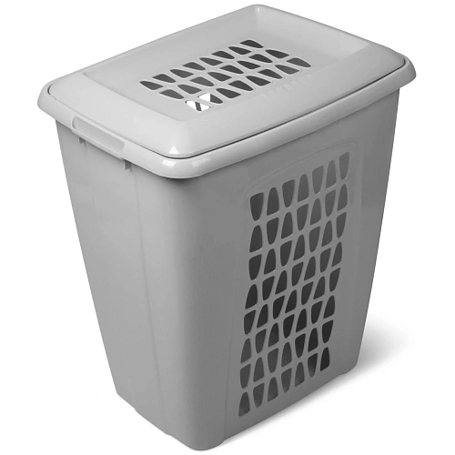 Корзина для белья Молетта 60л прямоугольная с крышкой пыльно-серая С702ПСЕР