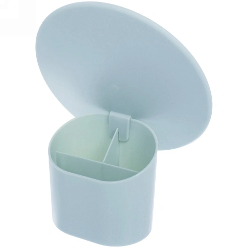 Зеркало настольное с органайзером для косметики Beauty - Look, цвет белый, зеленый, персиковый и голубой, d-165см, 19см_9