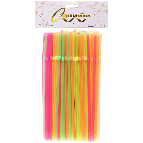 Трубочка для коктейля 5210мм в наборе 100 шт цветная_5