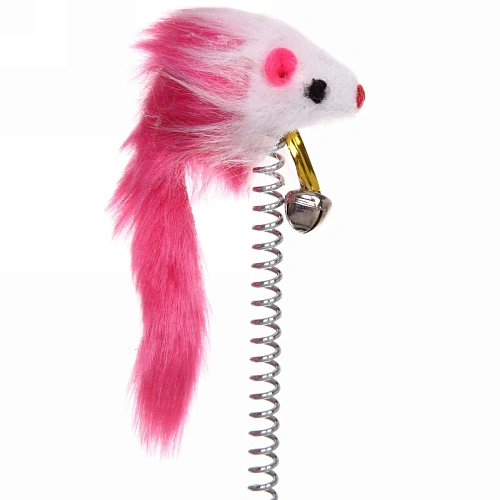 Игрушка для кошек на пружине Поймай меня 151520см с бубенцом, цвет серый_3