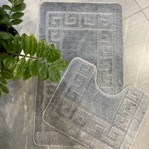 Комплект ковриков для ванной и туалета My Crystal 60*100 и 50*60 Афины,серый