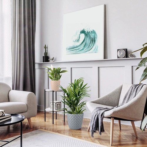 Горшок для цветов пластиковый 0,65л d-11,5см Wave с дренажной сеткой и съемным поддоном, вулканический серый_6