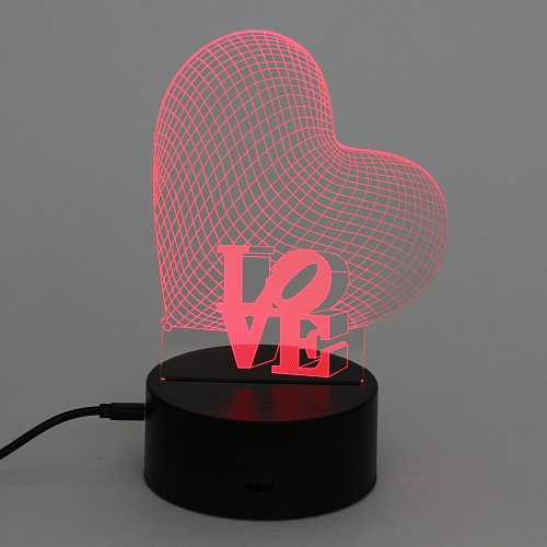 Светильник ночник 3D-LOVE на пластиковой подставке, с включателем USB_5