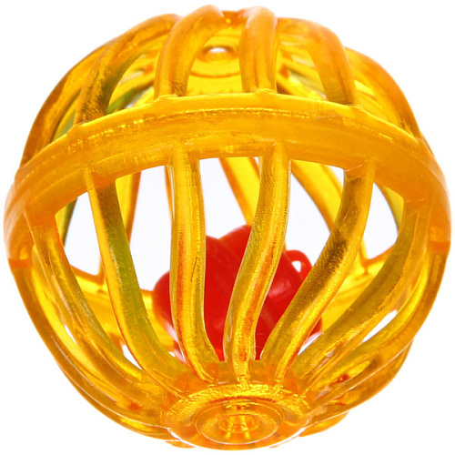 Игрушка - шарик для кошек ИГРУЛИК, колокольчик, цвет микс, d-4см, (пакет с подвесом)_8