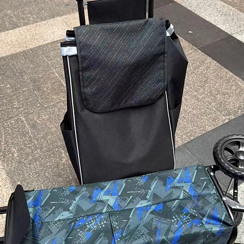 Тележка хозяйственная с сумкой (96*26*36см, колеса 15.5см,груз. до 30 кг.) абстракция DC307GG