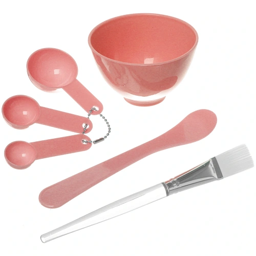 Набор косметический Beauty Bar, кисточка, лопатка, 3 мерных ложки и чаша, микс три цвета, 17,58,5см, _12