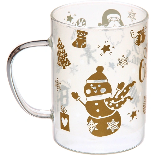 Кружка стеклянная 450мл Фантазия зимы, микс рисунков_3