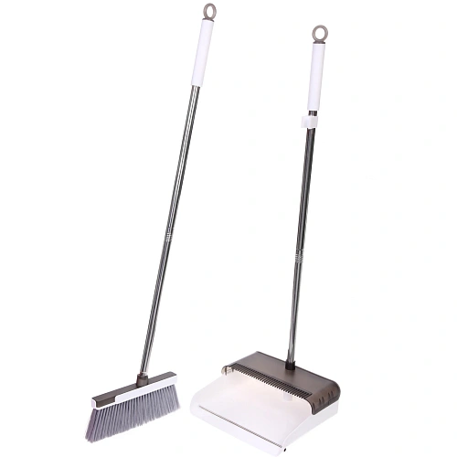 Набор для уборки, щетка для пола с совком Профи белый 8817_7