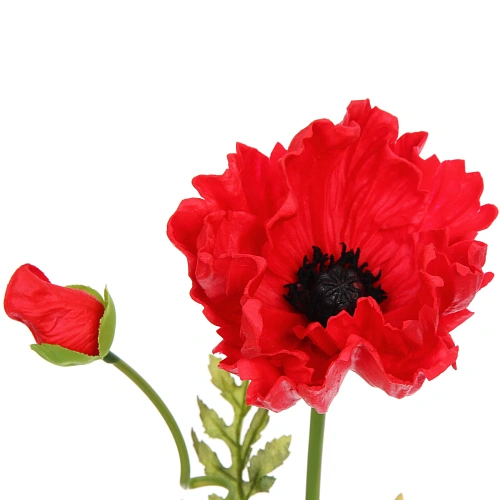 Цветок искусственный Natur 60см Мак красный_4