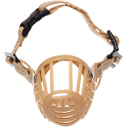 Намордник гуманный из гибкого пластика Мой Бро, цвет светло - бежевый, №1 (лейбл)_9