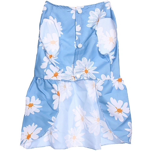 Платье для кошек и собак мелких пород Бонита на прогулке, ромашки, размер ХL, длина спинки 32-34см_7