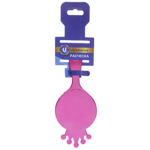 Расческа массажная детская зеркальная ЛАВАНДА, маленькая Леди, микс 4 цвета, 716см (блистер Ultramarine)_4