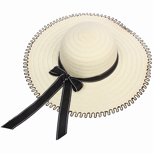 Шляпа женская с широкими полями TiraMiSu- Майли, цвет белый, р58, ширина полей 11см_4