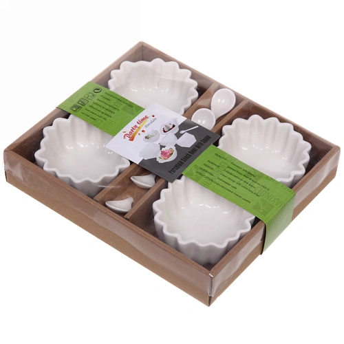 Набор соусников White magic 4шт с ложками Ромашка_6