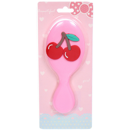 Расческа массажная детская МИЛА, вишенки, цвет розовый, 145,5см (блистер)_5