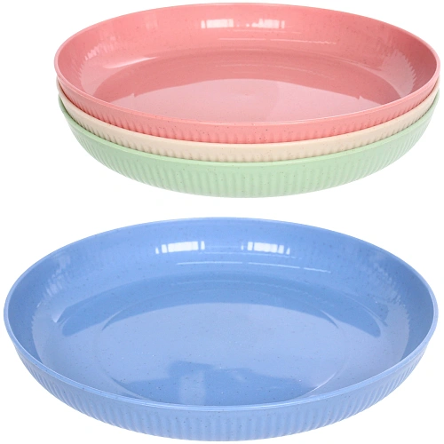 Тарелка пластиковая "ЭкоЛайф" 22см, микс цветов