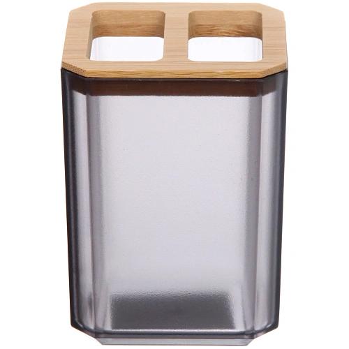 Подставка для зубных щеток Квадро серая_3