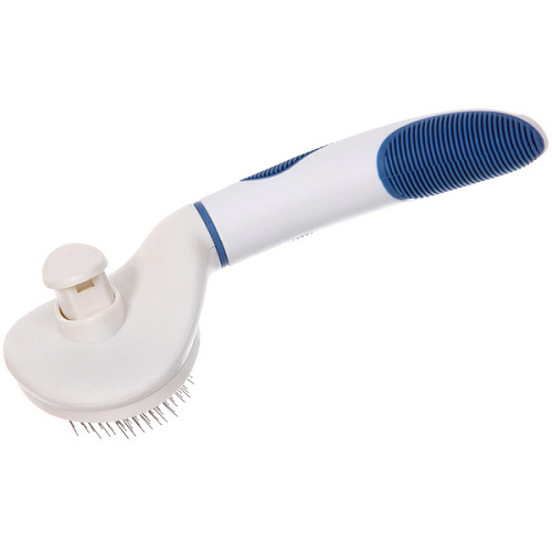 Расческа - пуходёрка для животных ЛАПУСИКИ, коллекция БРО, прорезиненная ручка, цвет белыйголубой, 115215см (блистер)_4