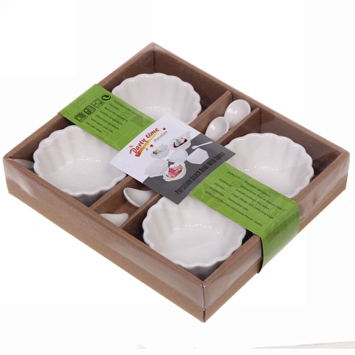 Набор соусников White magic 4шт с ложками Кекс_6