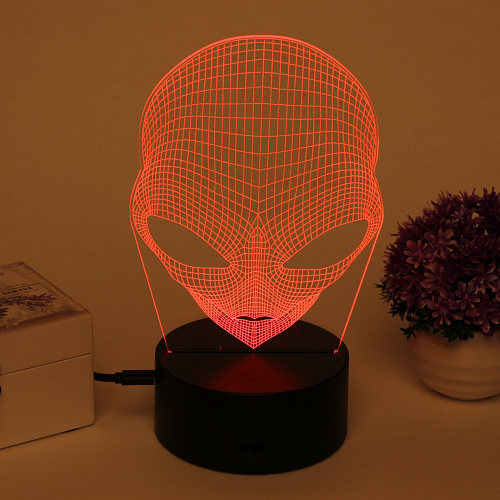 Светильник ночник 3D-Пришелец на пластиковой подставке, с включателем USB_5