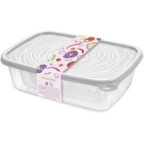 Контейнер прямоугольный "Романо" набор 0,45л; 0,9л; 1,6л светло-серый С853СЕР