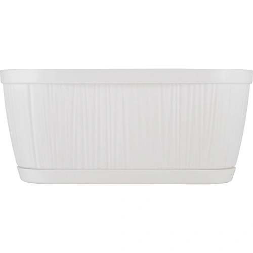 Горшок для цветов пластиковый 2,7л 27,5*14,5*12,2см "BARCELONA" белый