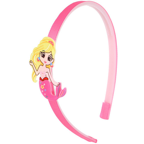 Ободок для волос детский на блистере РОЗОВОЕ ОБЛАКО, русалочка, микс 6 цветов, 1см_6