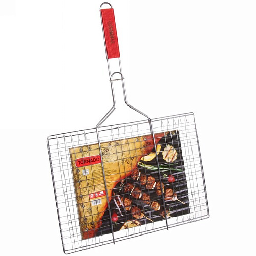 Решетка для гриля 38*26 см (длина с ручкой 55 см) 