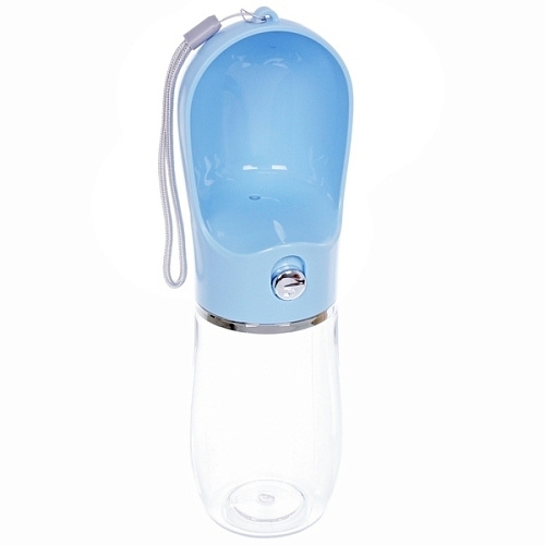 Поилка портативная прогулочная с кнопкой ЛЮБИМЫЙ БРО, цвет голубой, 380мл _3