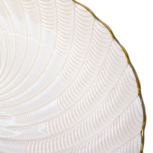 Тарелка стеклянная Фьюжн 32см перламутр_5