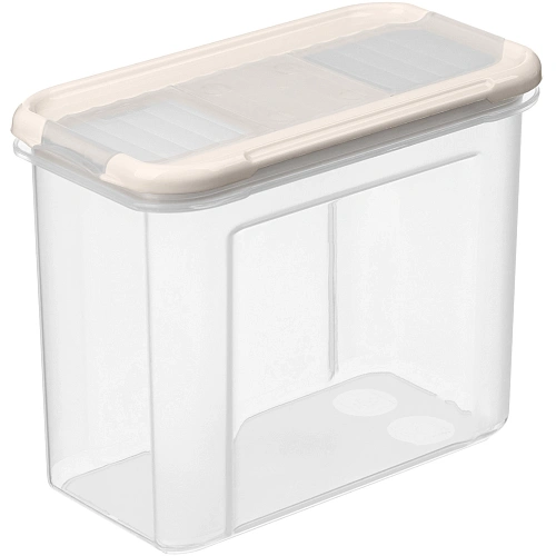 Емкость для сыпучих продуктов "Modena" прямоугольная 1л с дозатором (светло-бежевый) 221112025/01