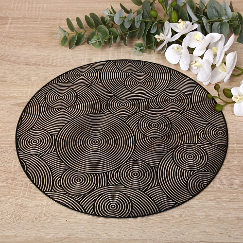 Салфетка на стол 38см Бесконечность, черная_4