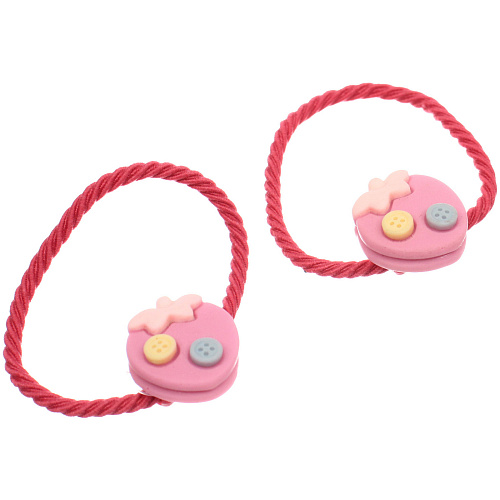 Расческа массажная детская и 2 резинки МИЛА, клубника, цвет розовый, 145,5см (пакет с подвесом)_4